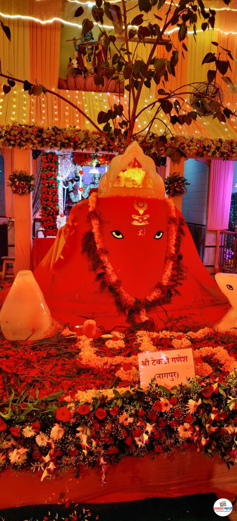 ‘गणपति बप्पा मोरिया’ से गूंजा राधा कृष्ण मंदिर