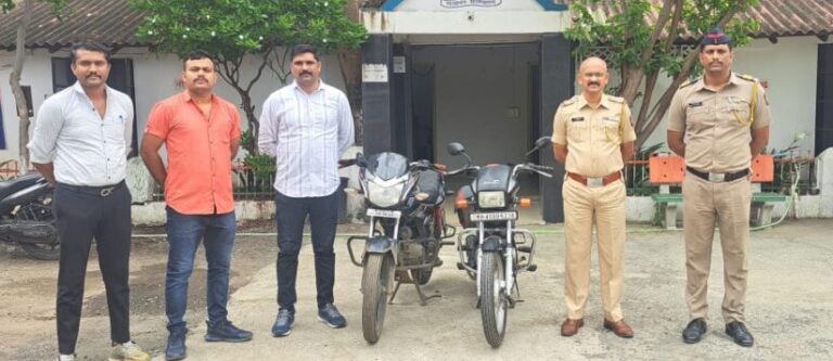 चोरीचा गुन्हा उघड, चोरीस गेलेल्या २ मोटर सायकल जप्त, २ आरोपी अटक, मौदा पोलीसांची कामगिरी