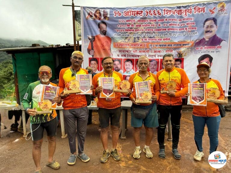 गरुड झेप मोहिमेअंतर्गत आग्रा ते राजगढ़ १३१० किलो मिटर ची सायकल यात्रा यशस्वी :