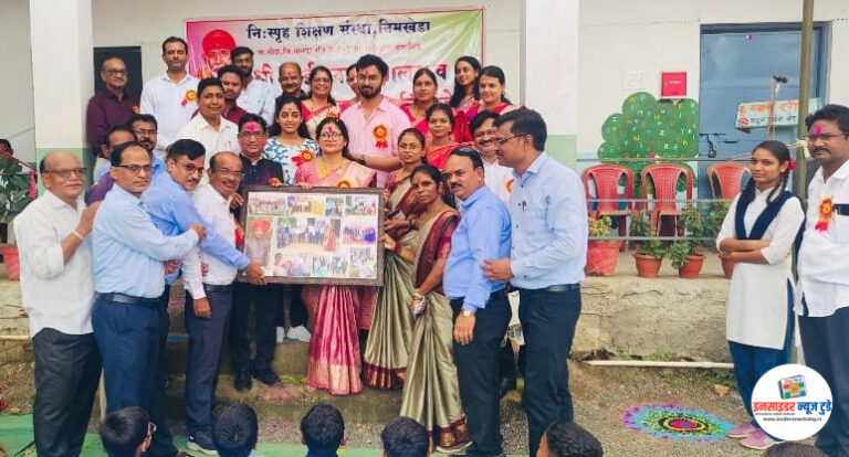 श्री साईबाबा विद्यालयात राजेंद्र भुजाडे यांचा सेवापुर्ती निमित्त सत्कार