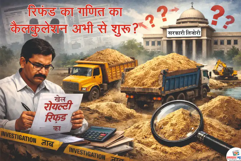 रेती घाटों में ‘रॉयल्टी गेम’? अवधि खत्म होते ही बची रॉयल्टी के रिफंड के खेल को लेकर अभी से बढ़ी हलचल? रेती घाटों में ‘रॉयल्टी गेम’? अवधि खत्म होते ही बची रॉयल्टी के रिफंड के खेल को लेकर अभी से बढ़ी हलचल?
