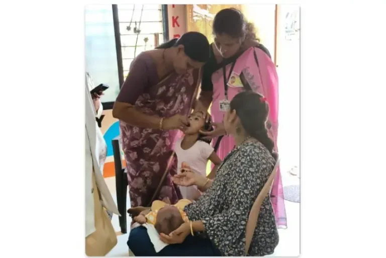 वडोदा येथे राष्ट्रीय पल्स पोलिओ लसीकरण मोहिमेला उत्स्फूर्त प्रतिसाद