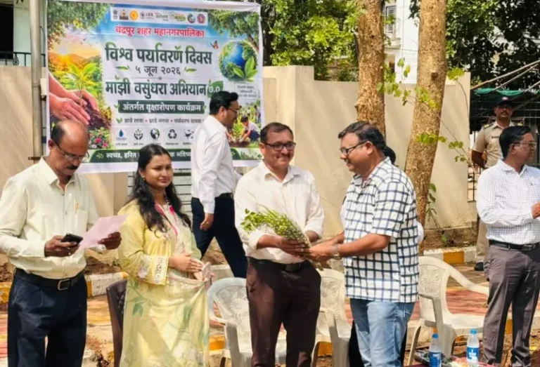 जागतिक पर्यावरण दिनानिमित्त चंद्रपूर महानगरपालिकेतर्फे वृक्षारोपण कार्यक्रम संपन्न