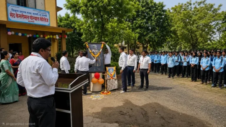 सेठ केसरिमल पोरवाल महाविद्यालयात उत्साहात प्रवेशोत्सव साजरा