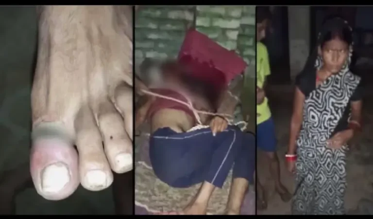 पति को खटिए से बांधकर सटाए बिजली के तार