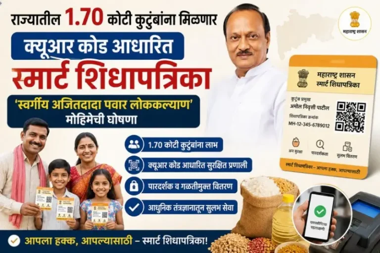राज्यातील १.७० कोटी कुटुंबांसाठी क्यूआर कोड आधारित स्मार्ट शिधापत्रिका