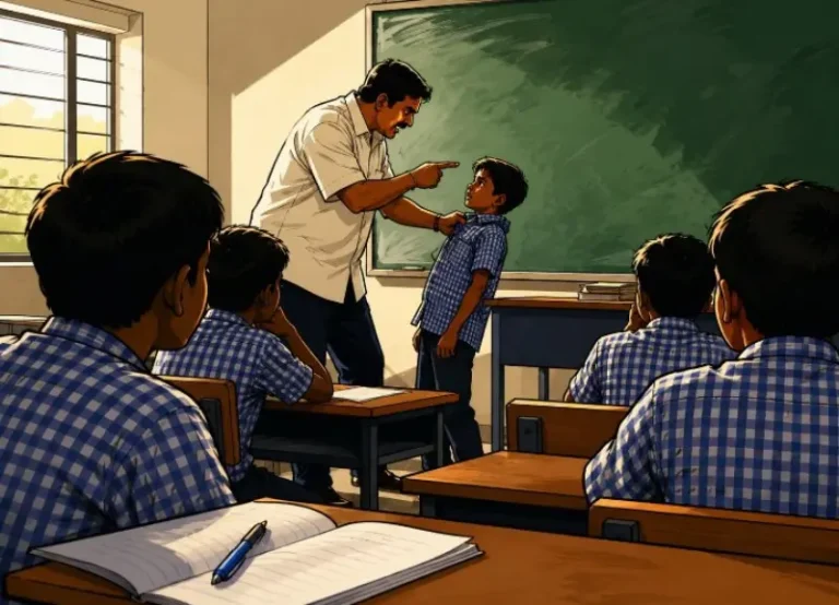 शिक्षक ने कॉलर पकड़कर छात्र को पीटा