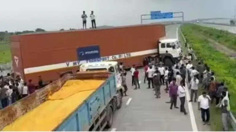 चालान पर भड़का चालक, समृद्धि महामार्ग किया जाम