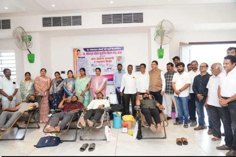 तारसा येथे स्व.गोपालराव लोहबरे यांच्या स्मृतीदिनानिमित्त भव्य आरोग्य तपासणी व रक्तदान शिबिर