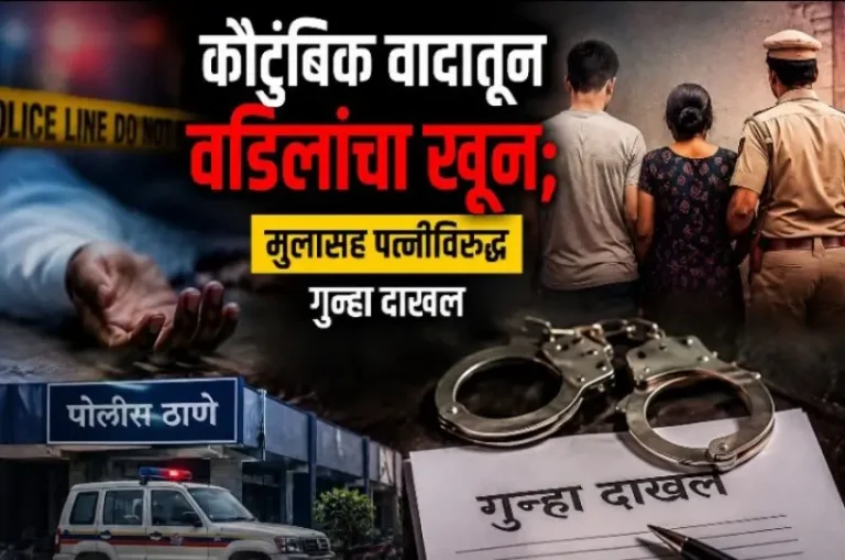 क्षुल्लक कारणावरून वडिलांचा खून; मुलासह पत्नीविरुद्ध गुन्हा दाखल