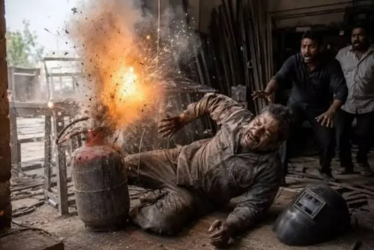 सिलेंडर विस्फोट में वेल्डर की मौत