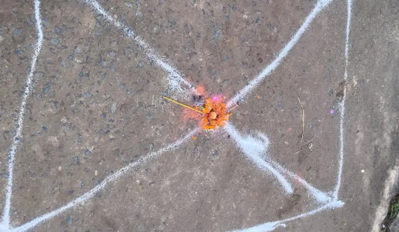 अघोरी कृत्यामुळे बामणी गाव हादरले; रस्त्यावरील पूजा साहित्यामुळे नागरिकांमध्ये दहशतीचे वातावरण अघोरी कृत्यामुळे बामणी गाव हादरले; रस्त्यावरील पूजा साहित्यामुळे नागरिकांमध्ये दहशतीचे वातावरण