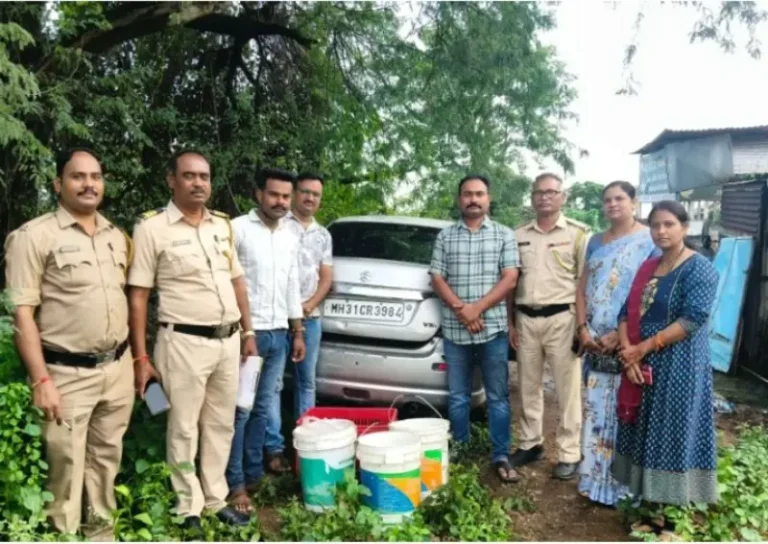 कारधा पोलिसांची गोमांस तस्करांवर मोठी कारवाई; सव्वा पाच लाखांच्या मुद्देमालासह कार जप्त
