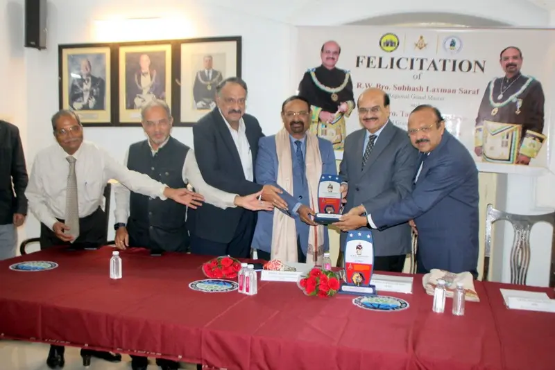 Nagpur Masonic Fraternity Felicitates RGM Saraf and RGM-designate Tarun Shrivastava Nagpur Masonic Fraternity Felicitates RGM Saraf and RGM-designate Tarun Shrivastava