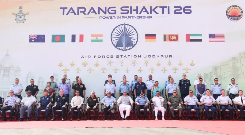 Raksha Mantri Addresses Participants of Exercise Tarang Shakti 2026 at Jodhpur, Emphasises Self-Reliance in Defence and International Cooperation Raksha Mantri Addresses Participants of Exercise Tarang Shakti 2026 at Jodhpur, Emphasises Self-Reliance in Defence and International Cooperation