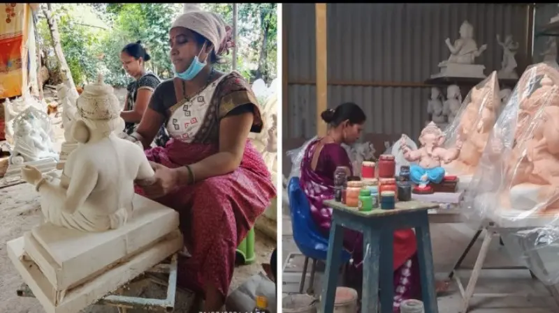 गणेशमूर्ती विक्रीतून महिलांची कोट्यवधींची उलाढाल गणेशमूर्ती विक्रीतून महिलांची कोट्यवधींची उलाढाल
